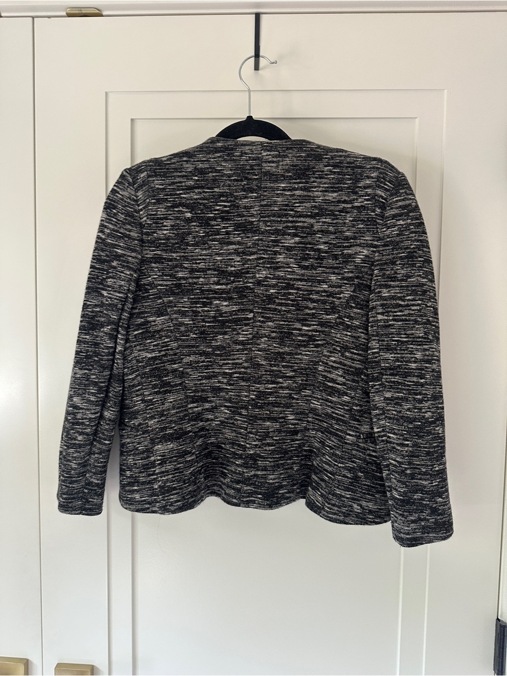 Wilfred Open-Front Marled Knit Jacket in Black & White | Size 6 - Picture 2 of 5